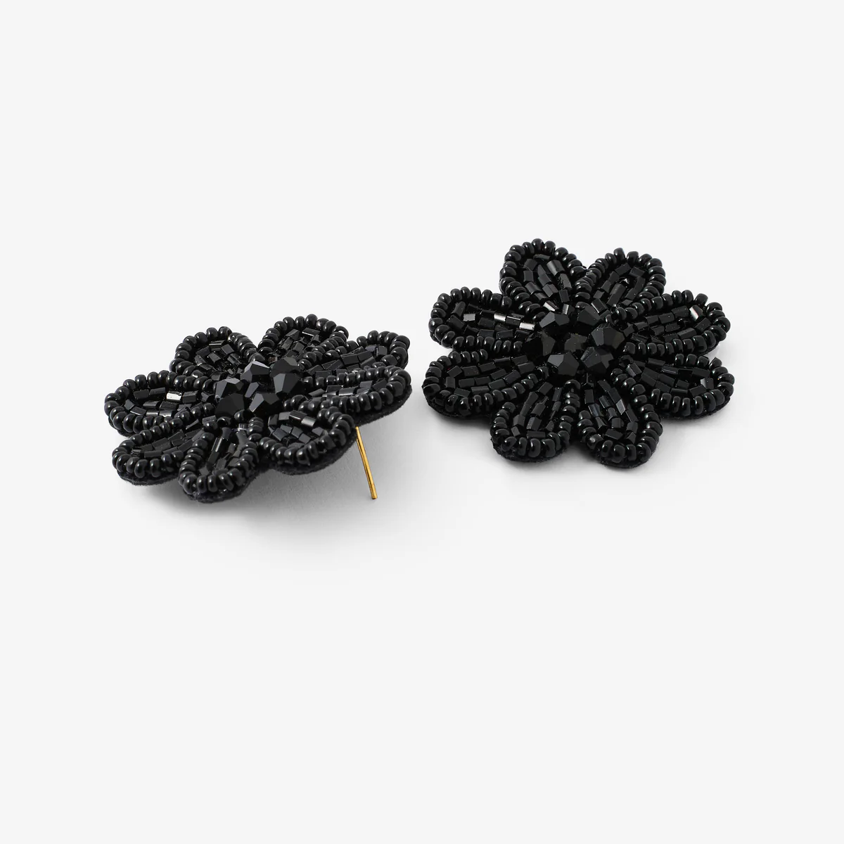 Boucles d’oreilles fleurs brodées - Image 2