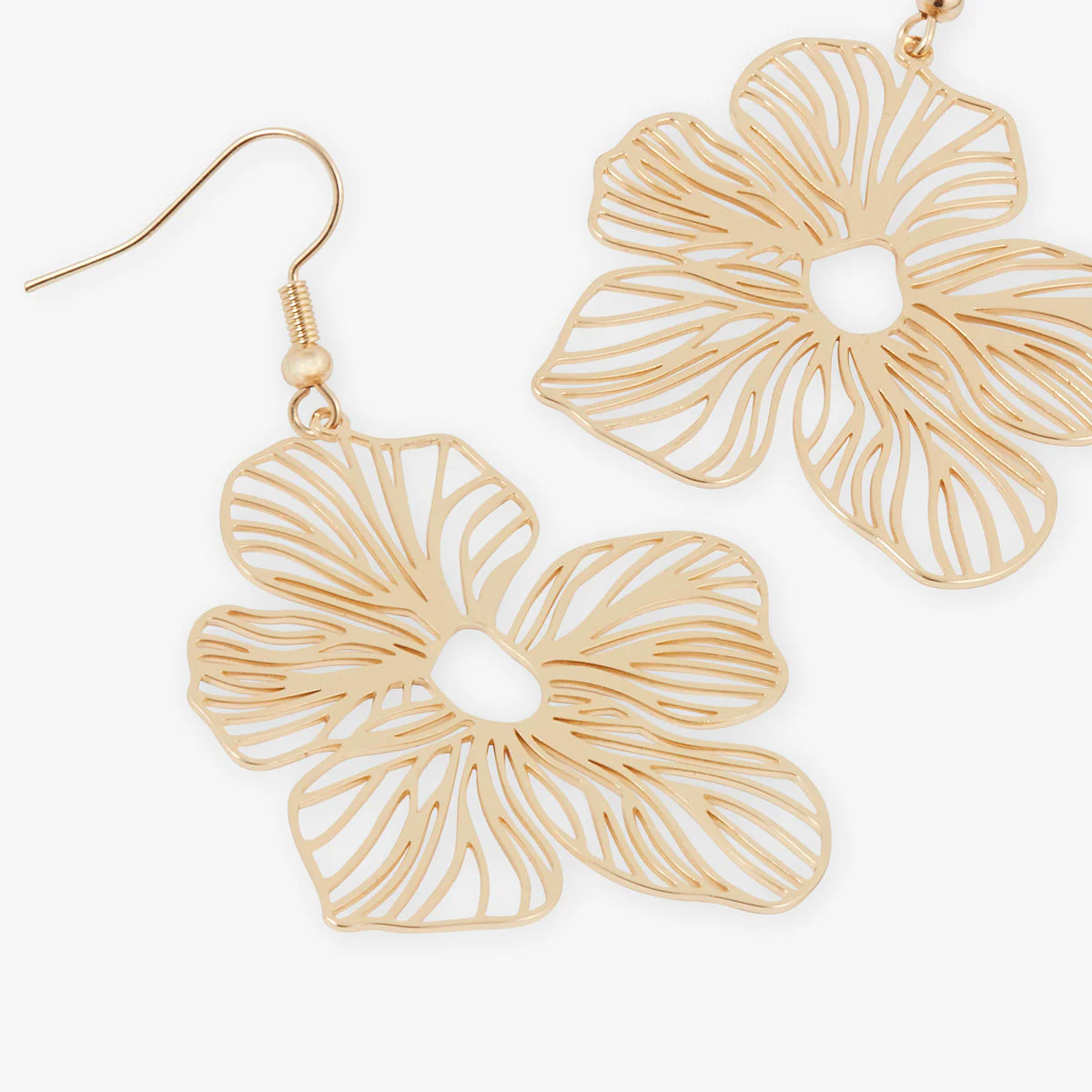 Boucles d'oreilles crochet filigrane fleur - Image 2