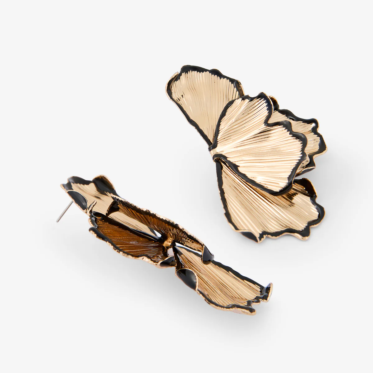 Boucles d'oreilles demi-fleurs 3 D Best vert paon - Image 3