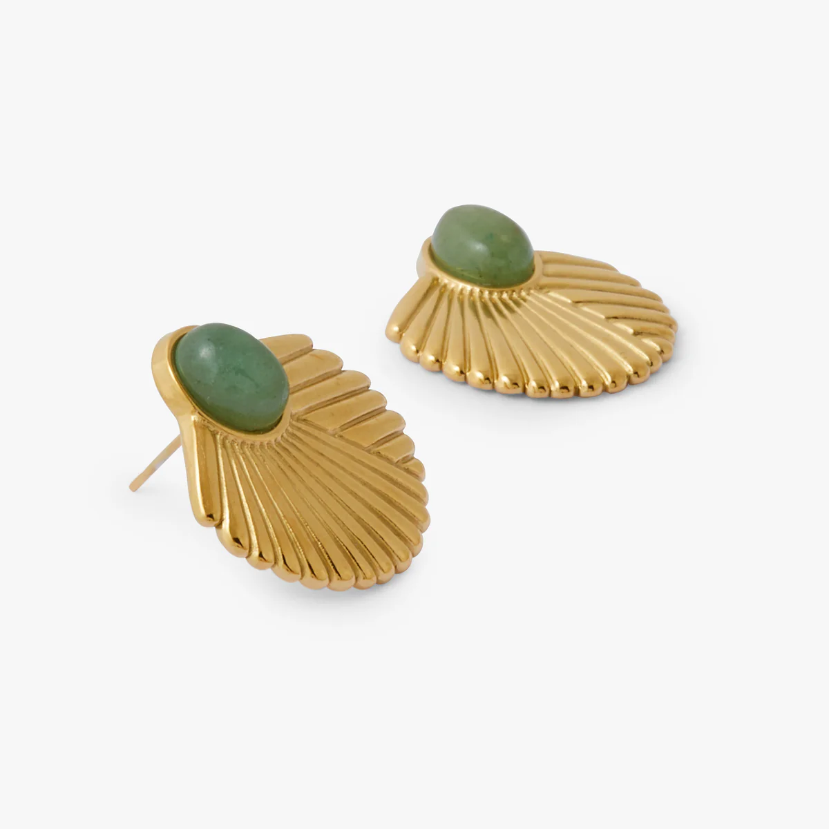 Boucles d'oreilles demi lune avec pierre Acier - Image 2