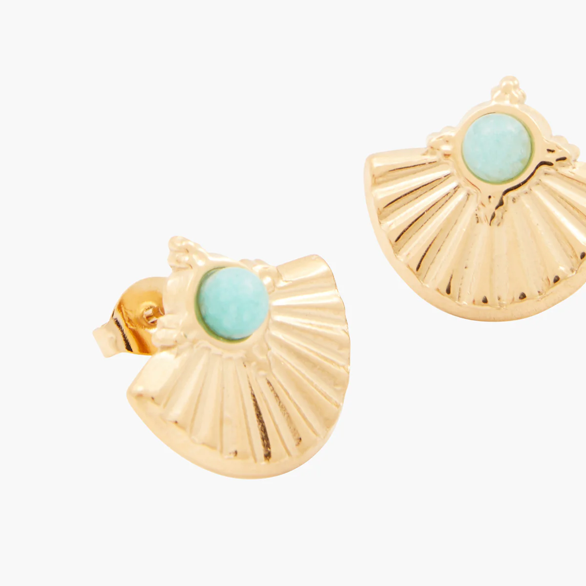 Boucles d'oreilles demi-lune bleues Acier inoxydable - Image 2