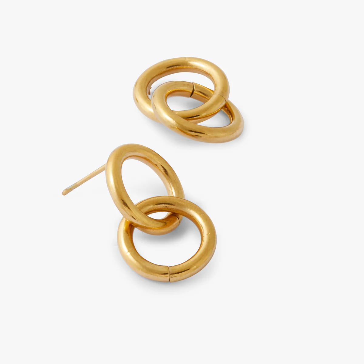 Boucles d'oreilles double anneaux Acier - Image 2