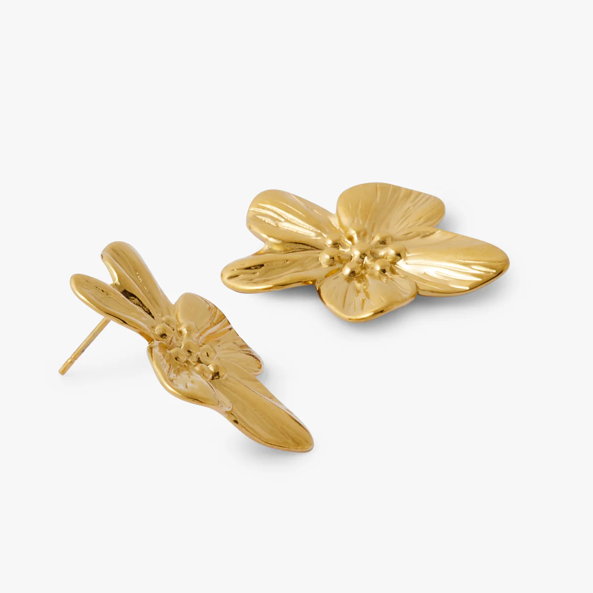 Boucles d'oreilles fleur Acier - Image 2