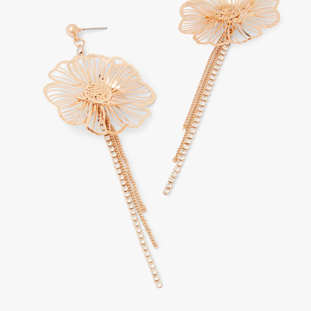 Boucles d'oreilles fleur et perle en filigrane - Image 2