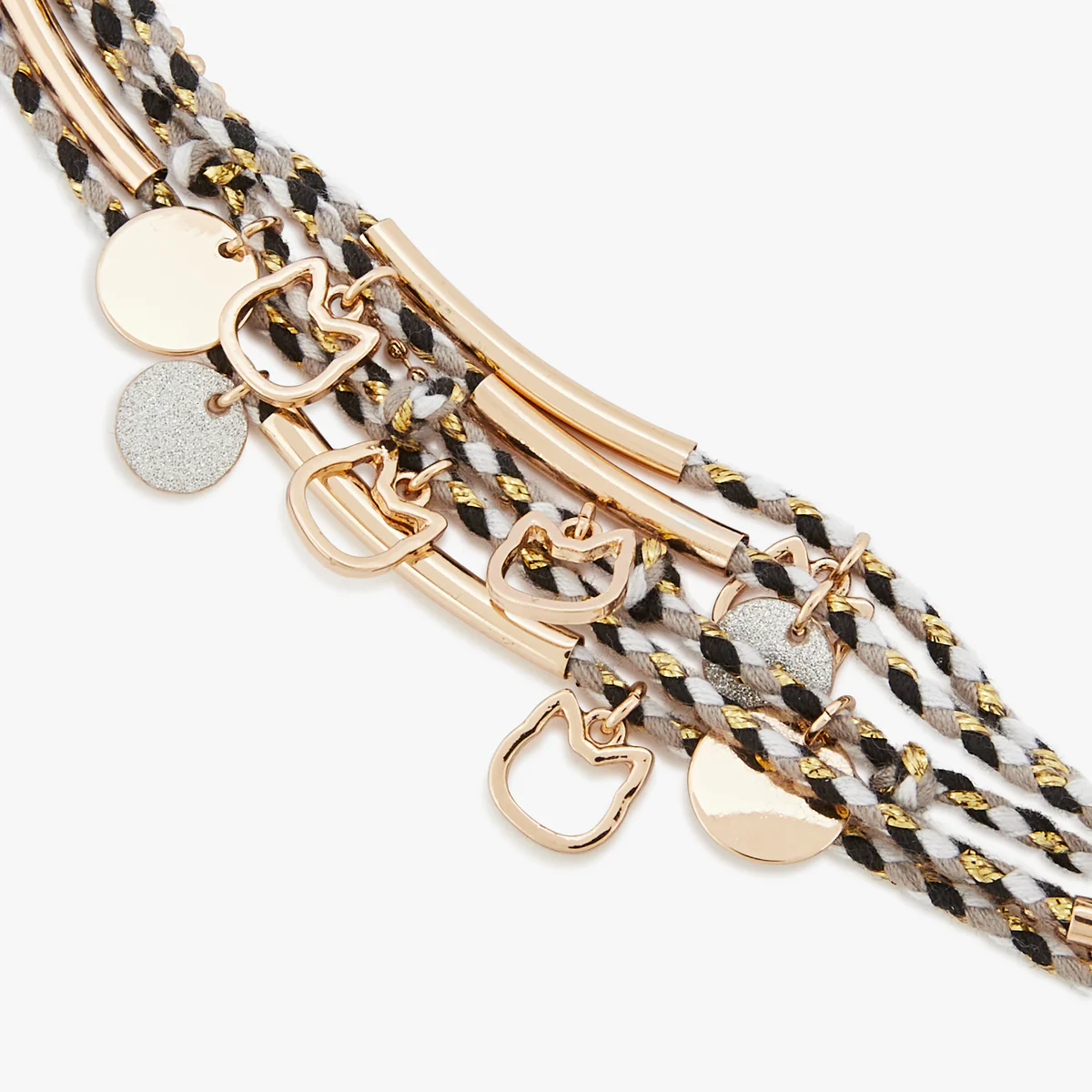 Bracelet multi rangs noir - Image 2