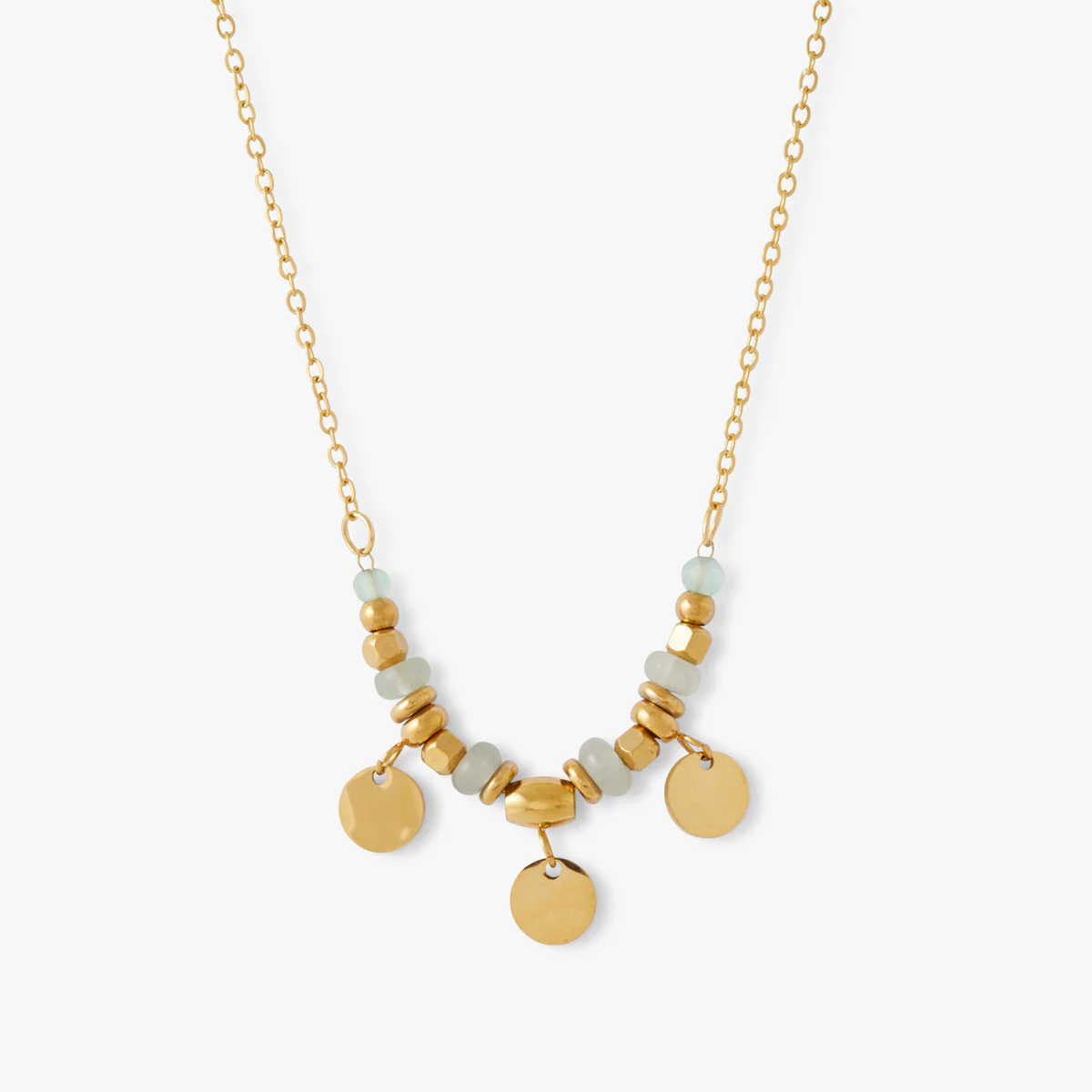 Collier disques et perles Acier - Image 2