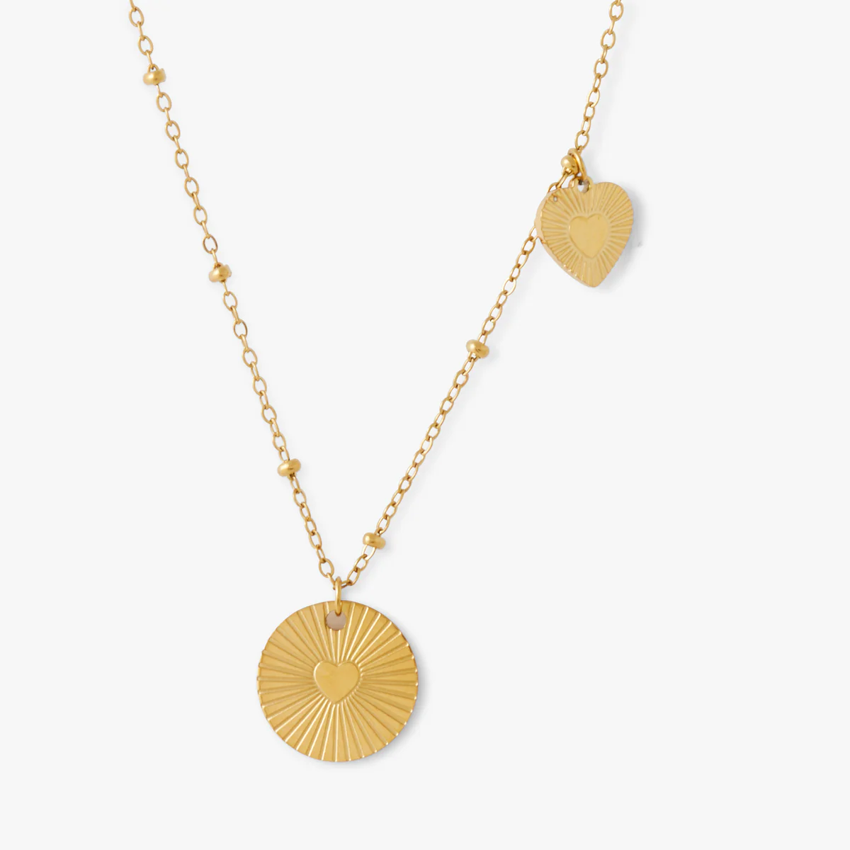 Collier double cœur Acier - Image 2