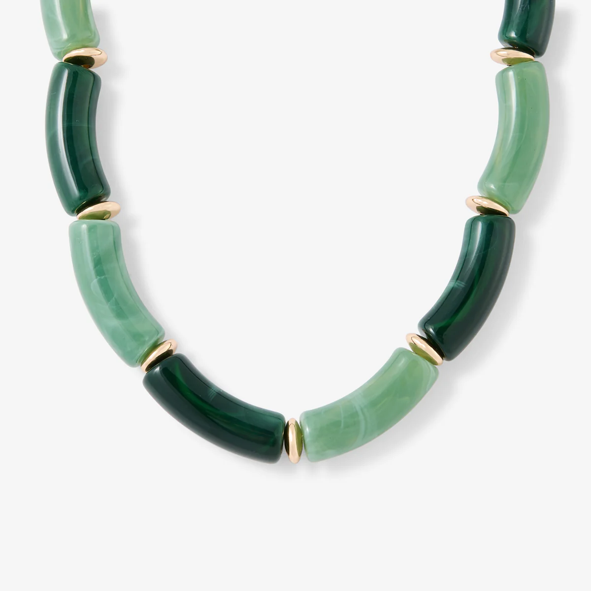 Collier tube en résine Best vert paon - Image 2
