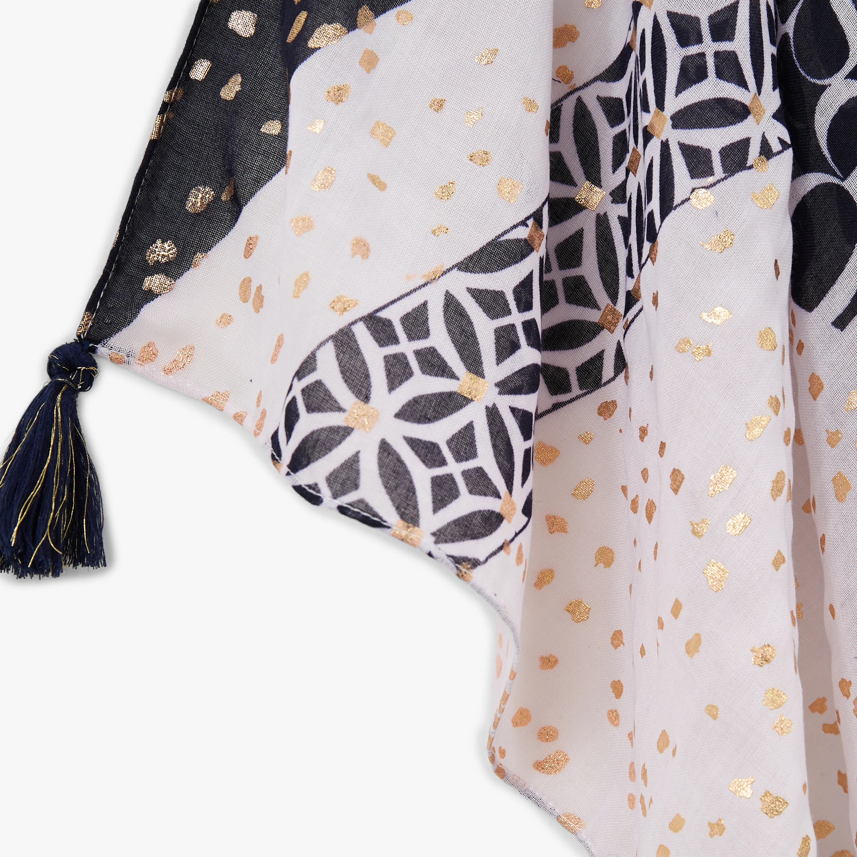 Foulard rectangulaire bleu Navelli - Image 2