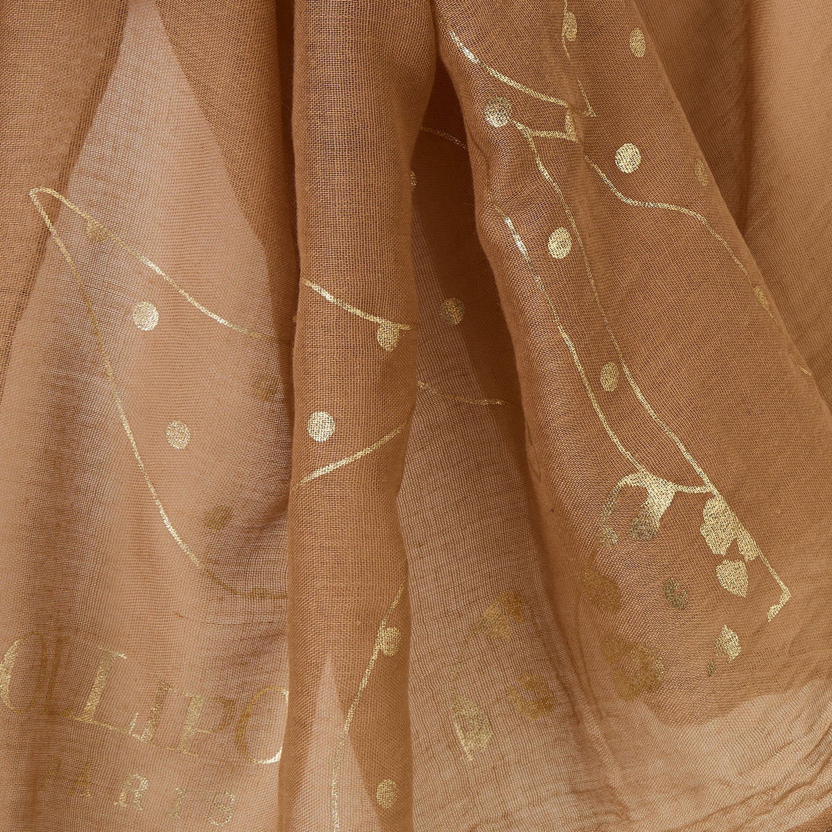 Foulard rectangulaire camel Ronyta - Image 2