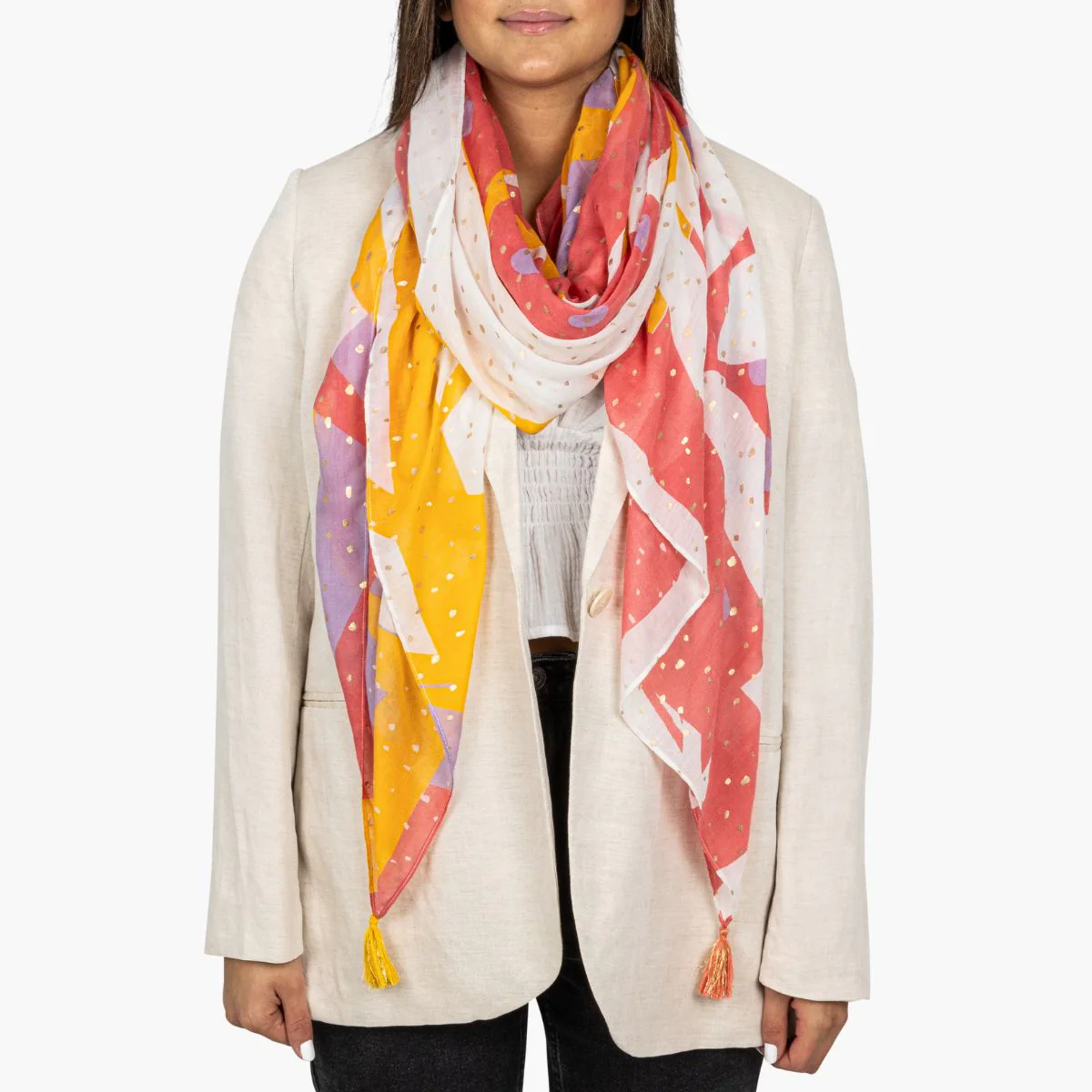 Foulard rectangulaire corail Petronilla - Image 3