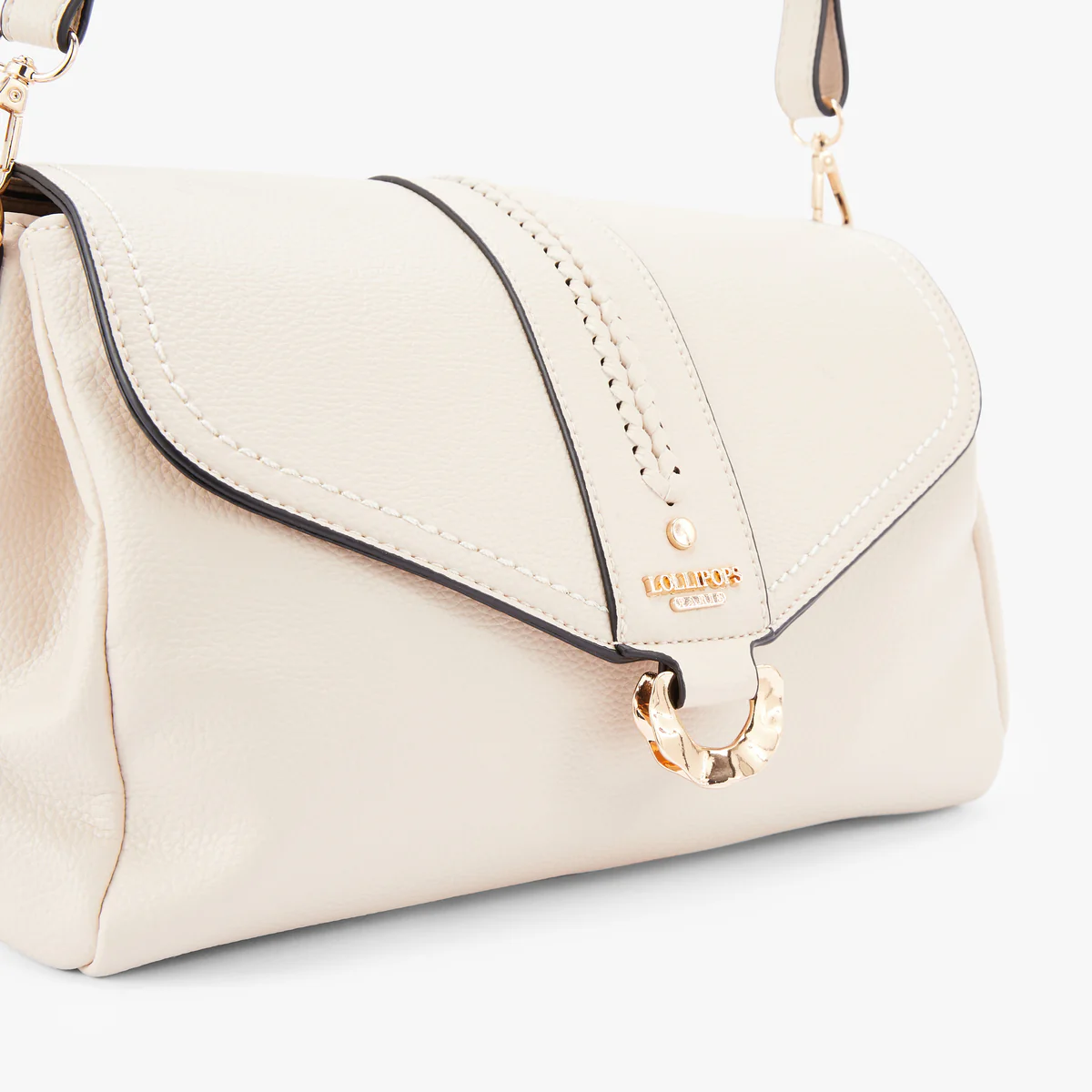 Grand sac porté épaule beige Nicolosi - Image 5