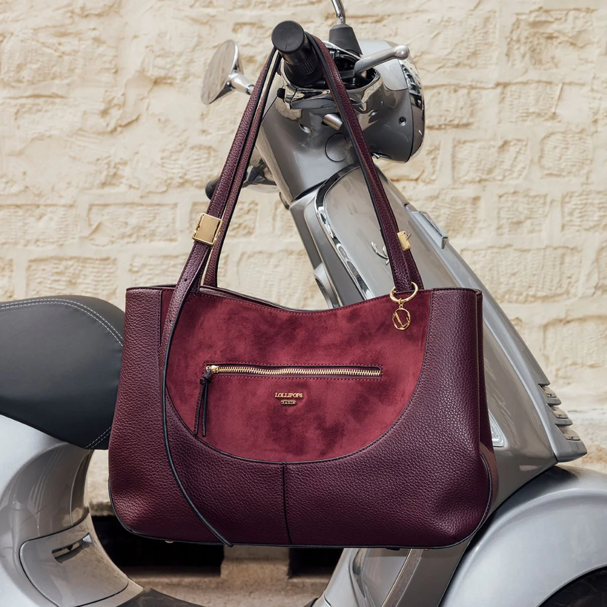 Grand sac shopper bordeaux Raven - Image 2