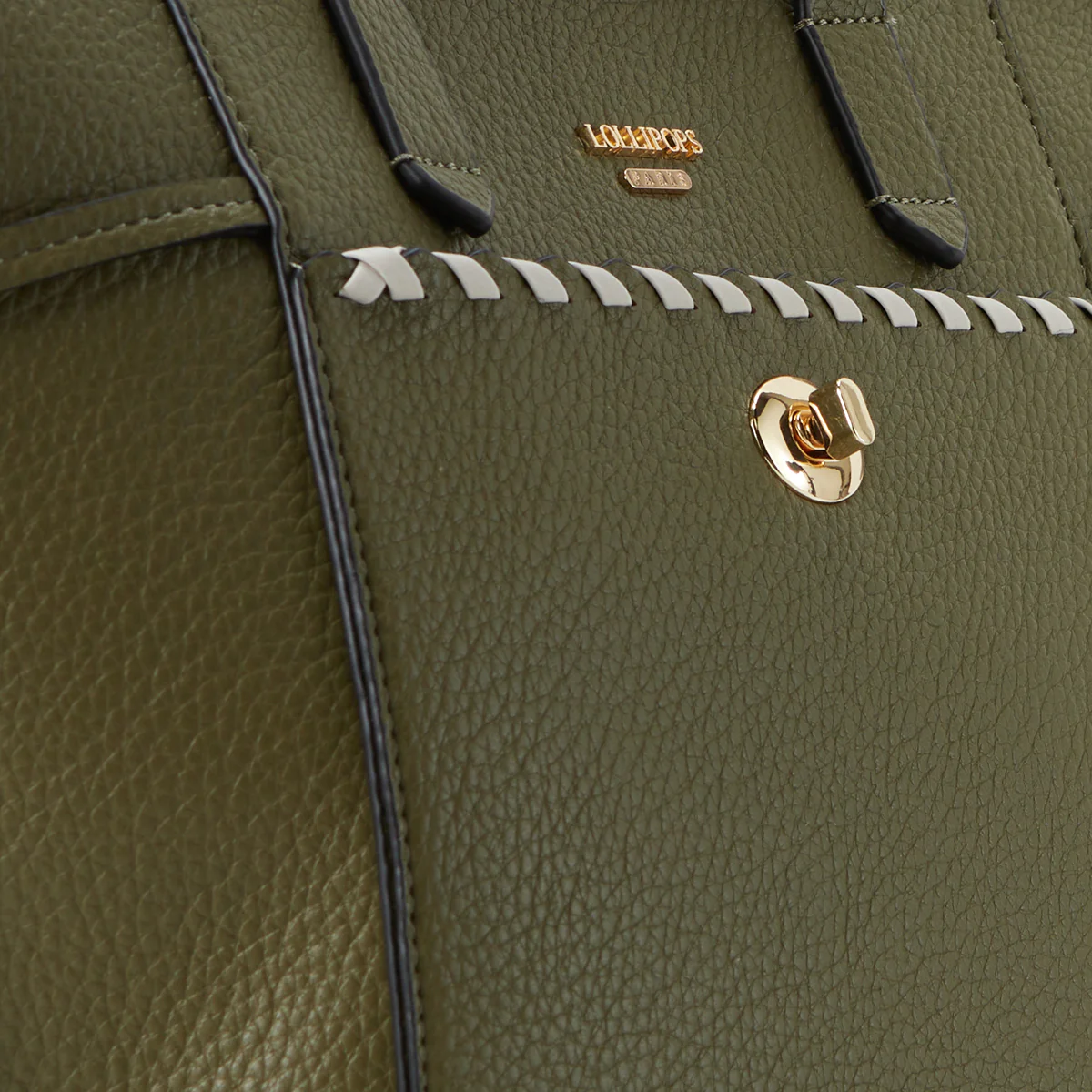 Grand sac shopper kaki Pivoine - Image 5