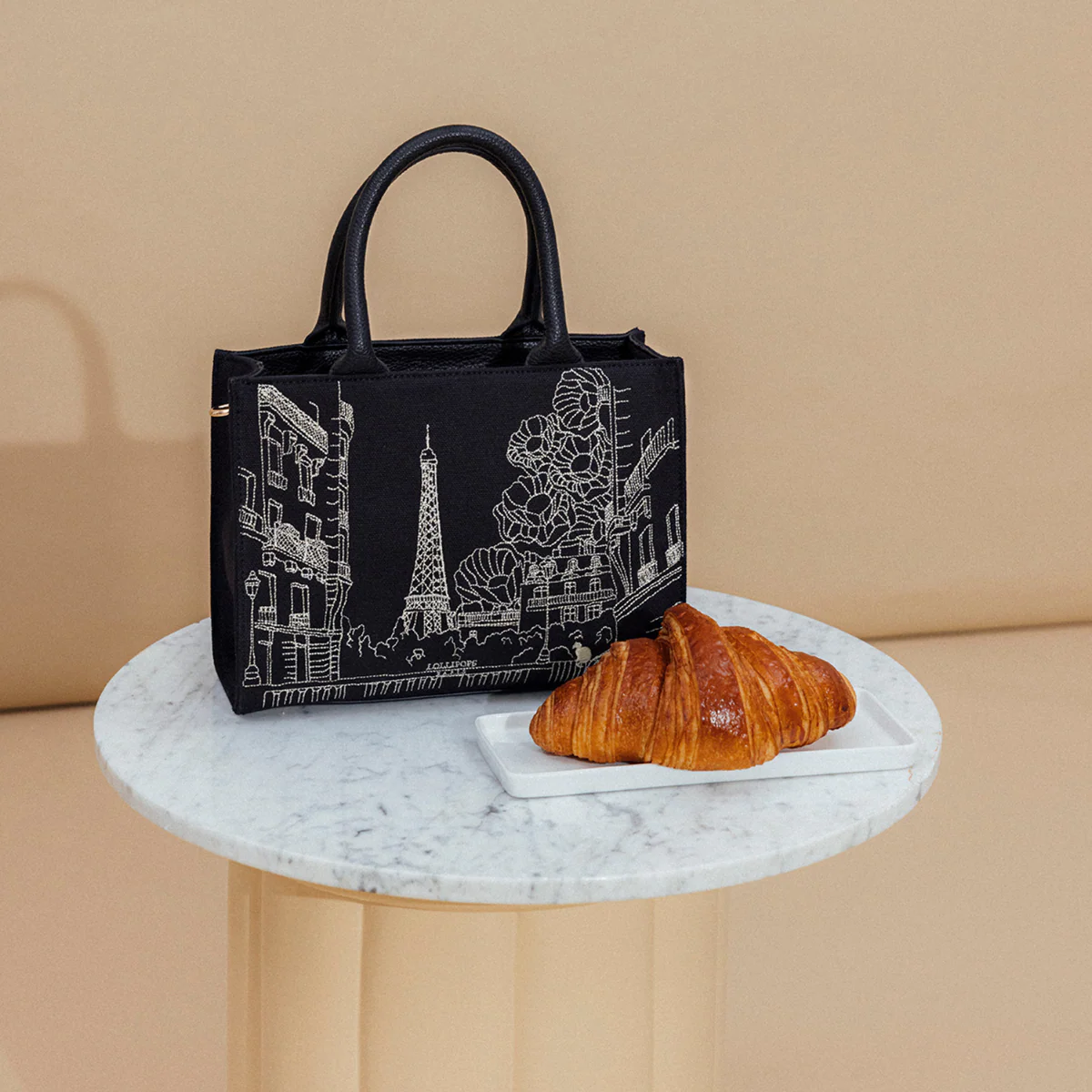 Grand sac shopper noir Pierette - Image 2