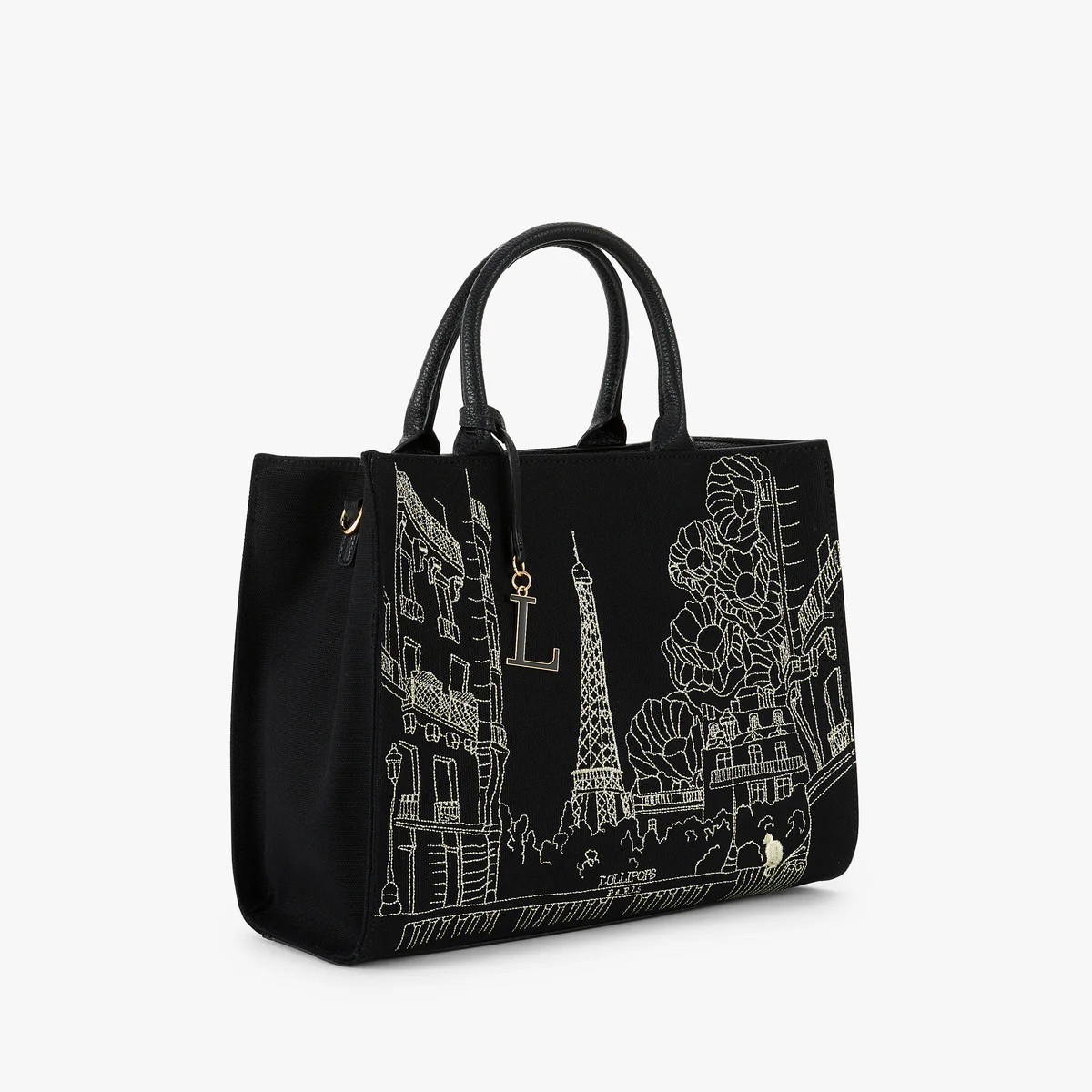 Grand sac shopper noir Pierette - Image 4