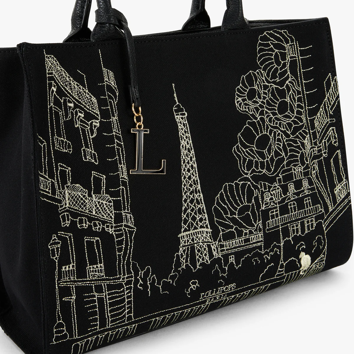 Grand sac shopper noir Pierette - Image 5