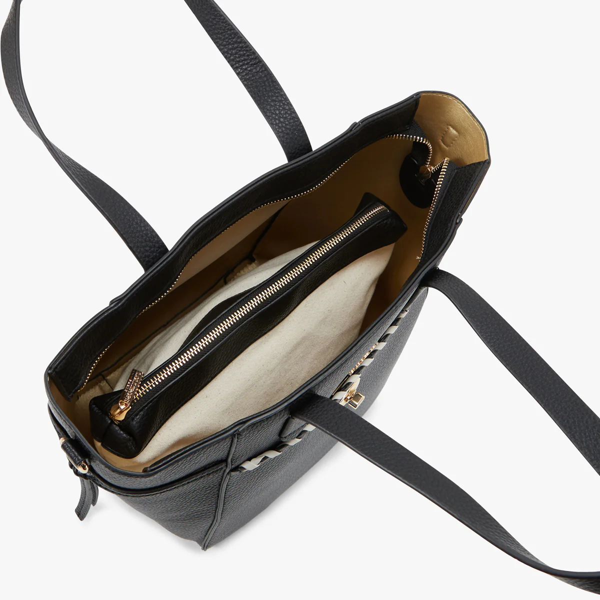 Grand sac shopper noir Pivoine - Image 4