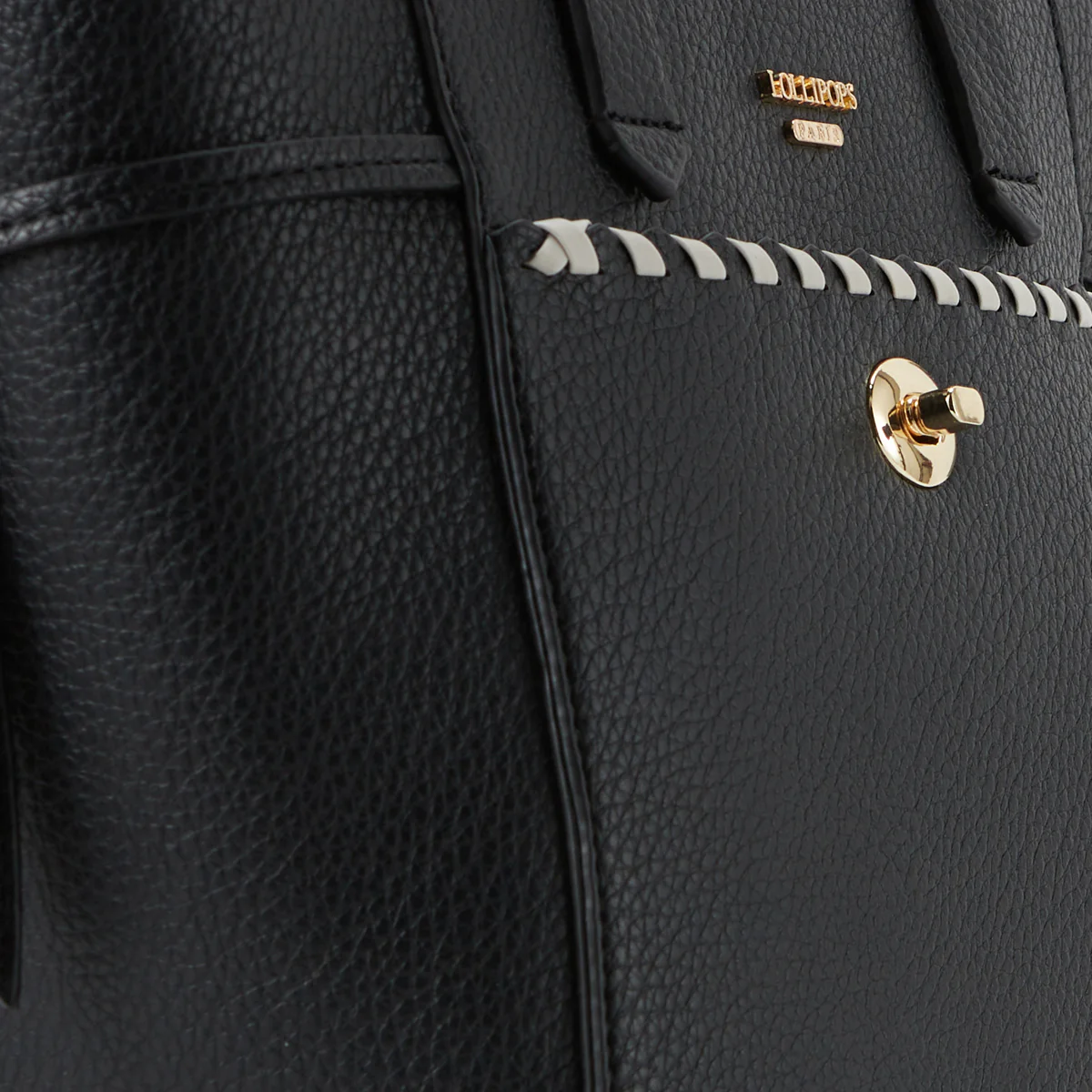Grand sac shopper noir Pivoine - Image 5
