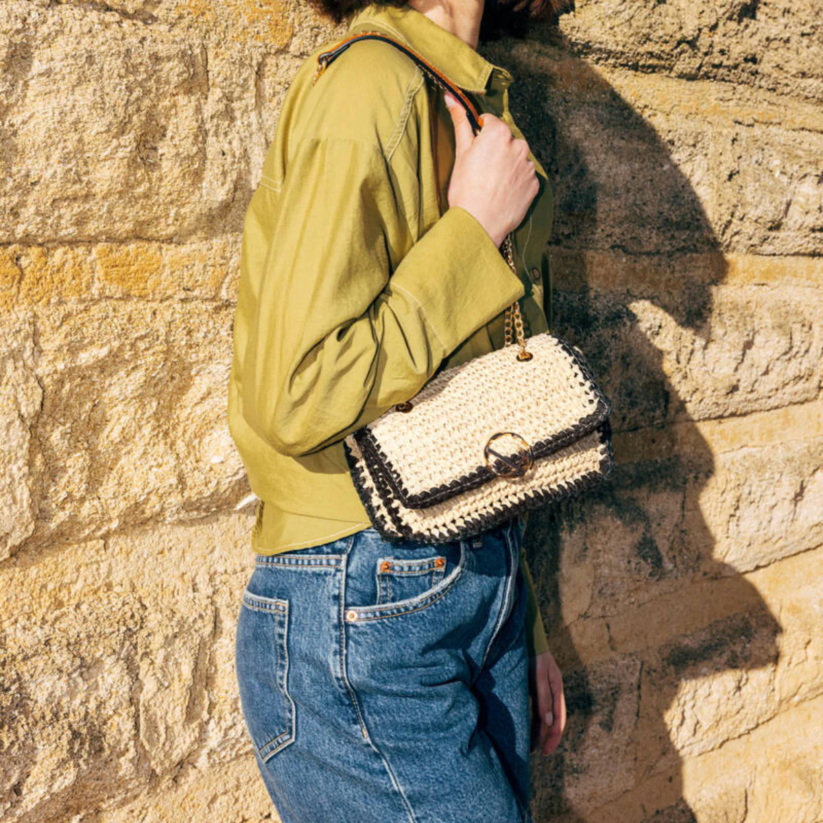 Petit sac porté épaule beige Nandy - Image 2