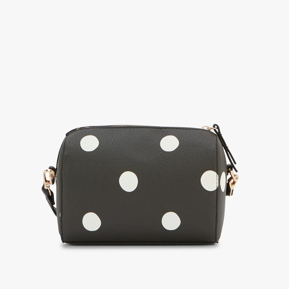 Petit sac porté épaule noir à pois blancs Oita - Image 2