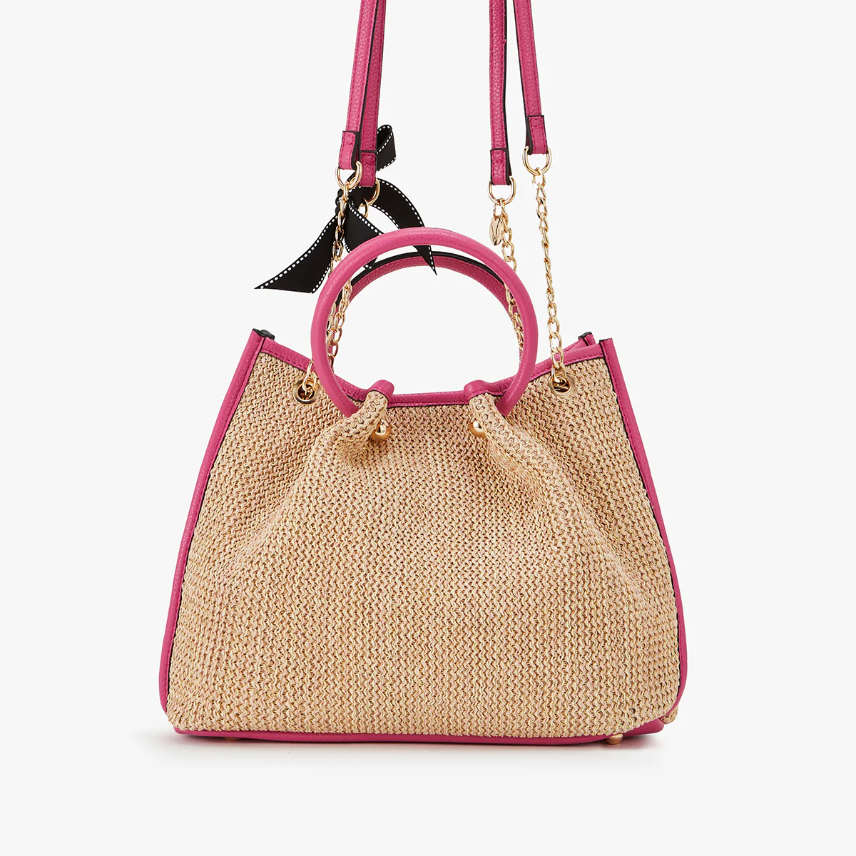 Sac à main fuchsia Loreto Paille - Image 2