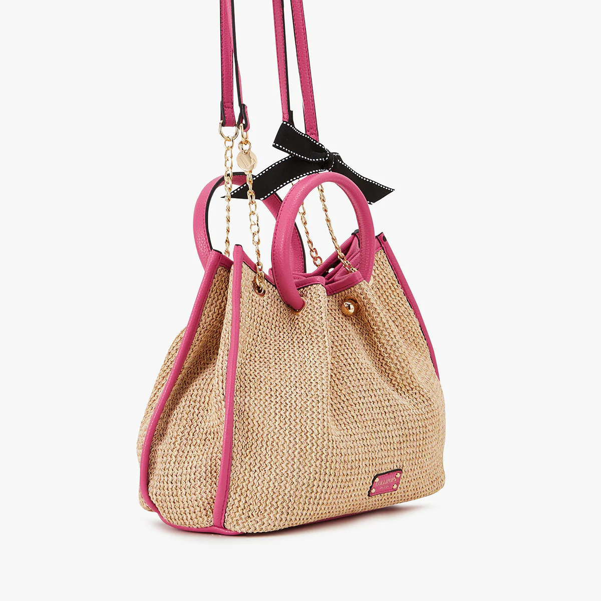 Sac à main fuchsia Loreto Paille - Image 3