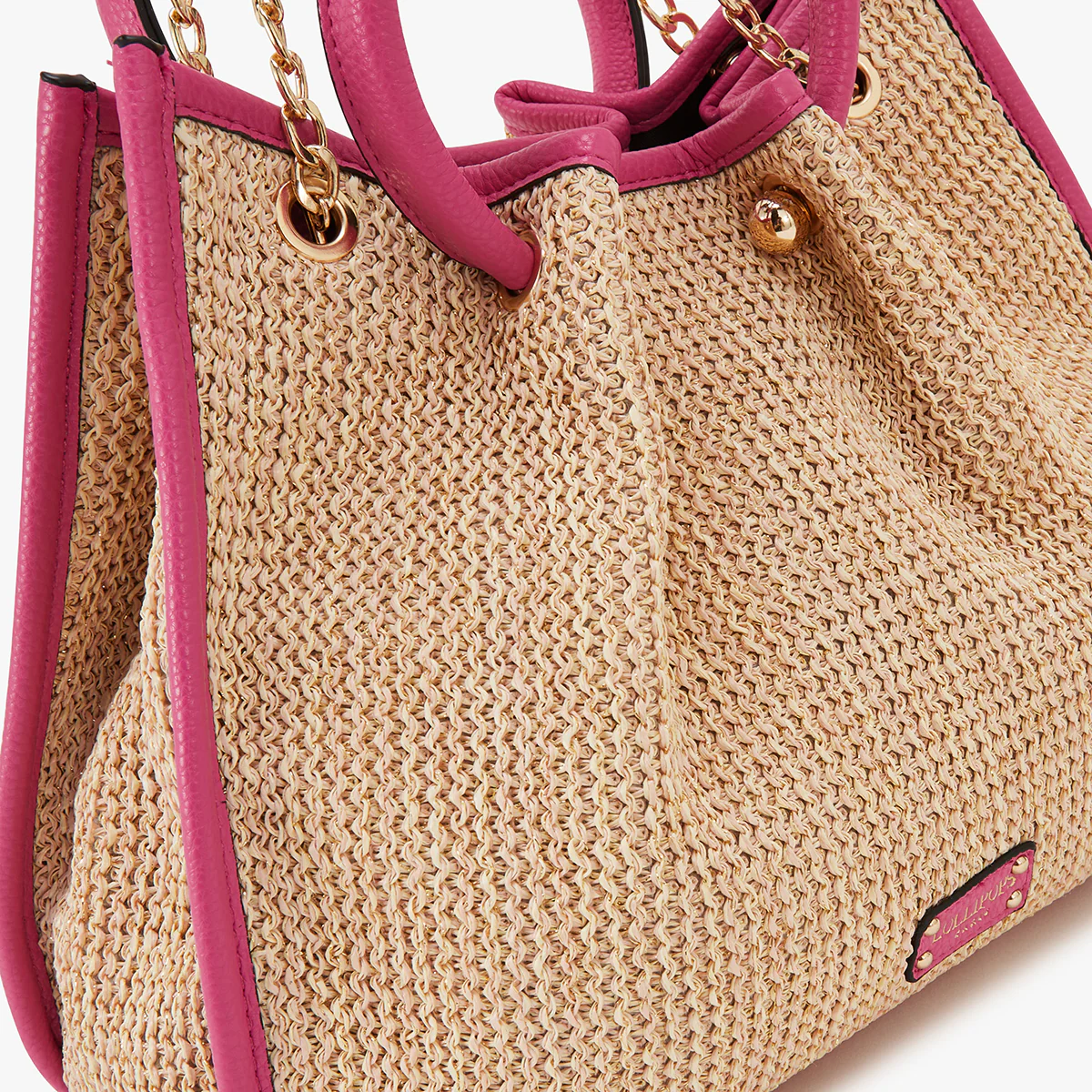 Sac à main fuchsia Loreto Paille - Image 5