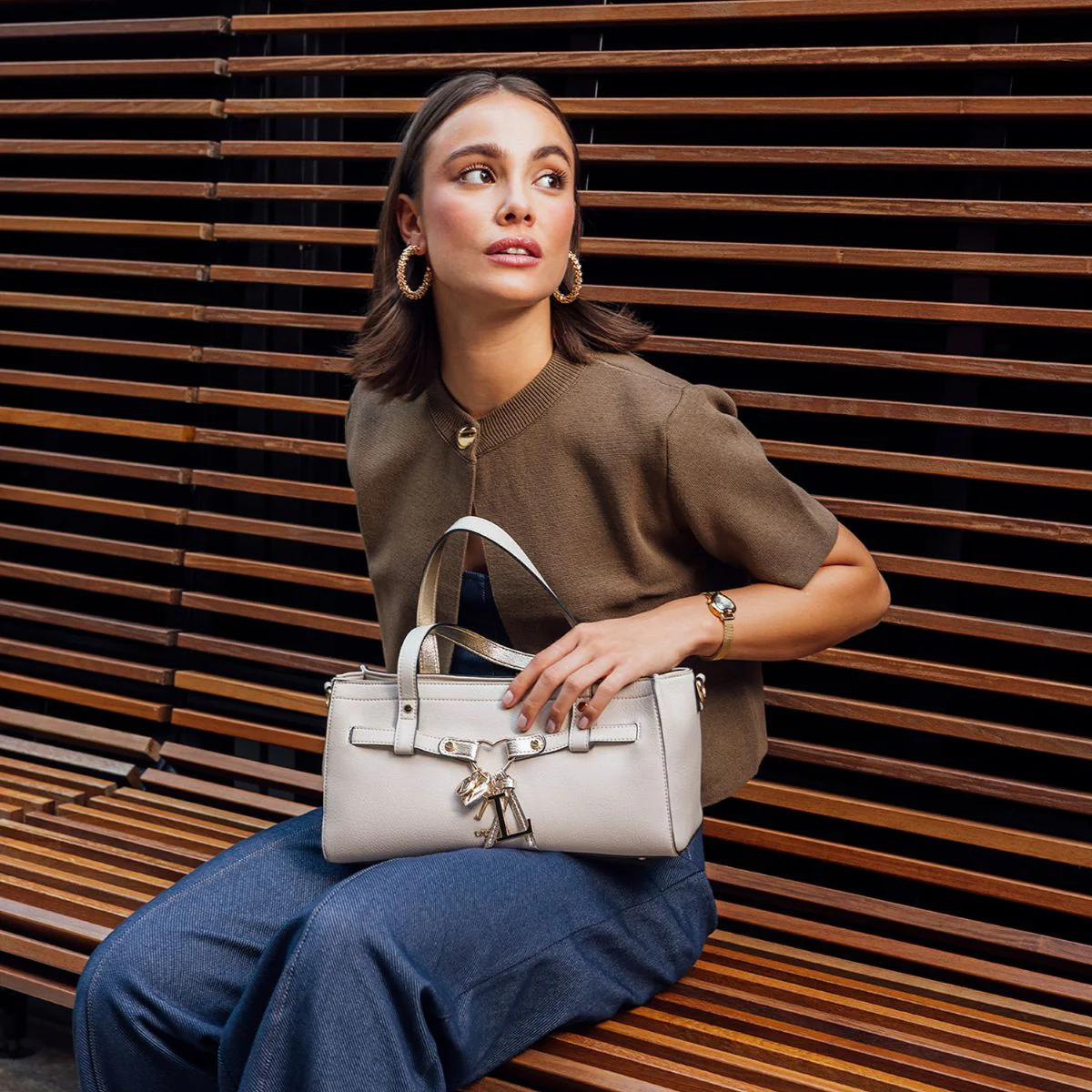 Sac bandoulière beige Sublima - Image 2