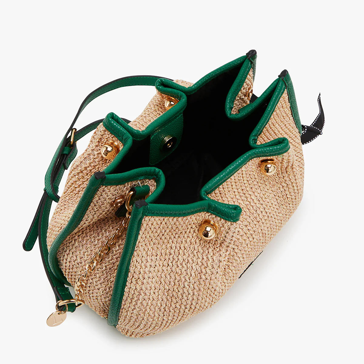 Sac bandoulière vert Loreto Paille - Image 5