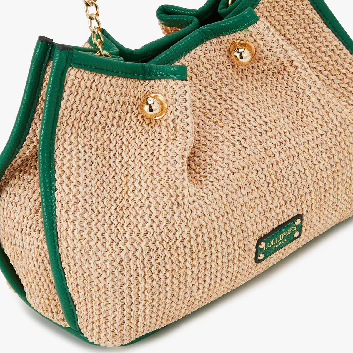 Sac bandoulière vert Loreto Paille - Image 6