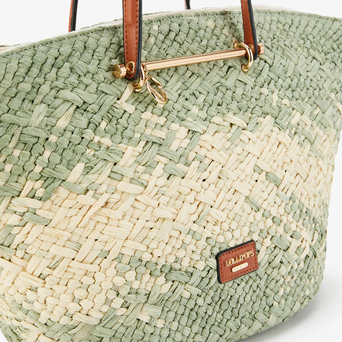 Sac panier vert amande Poupidoo - Image 3