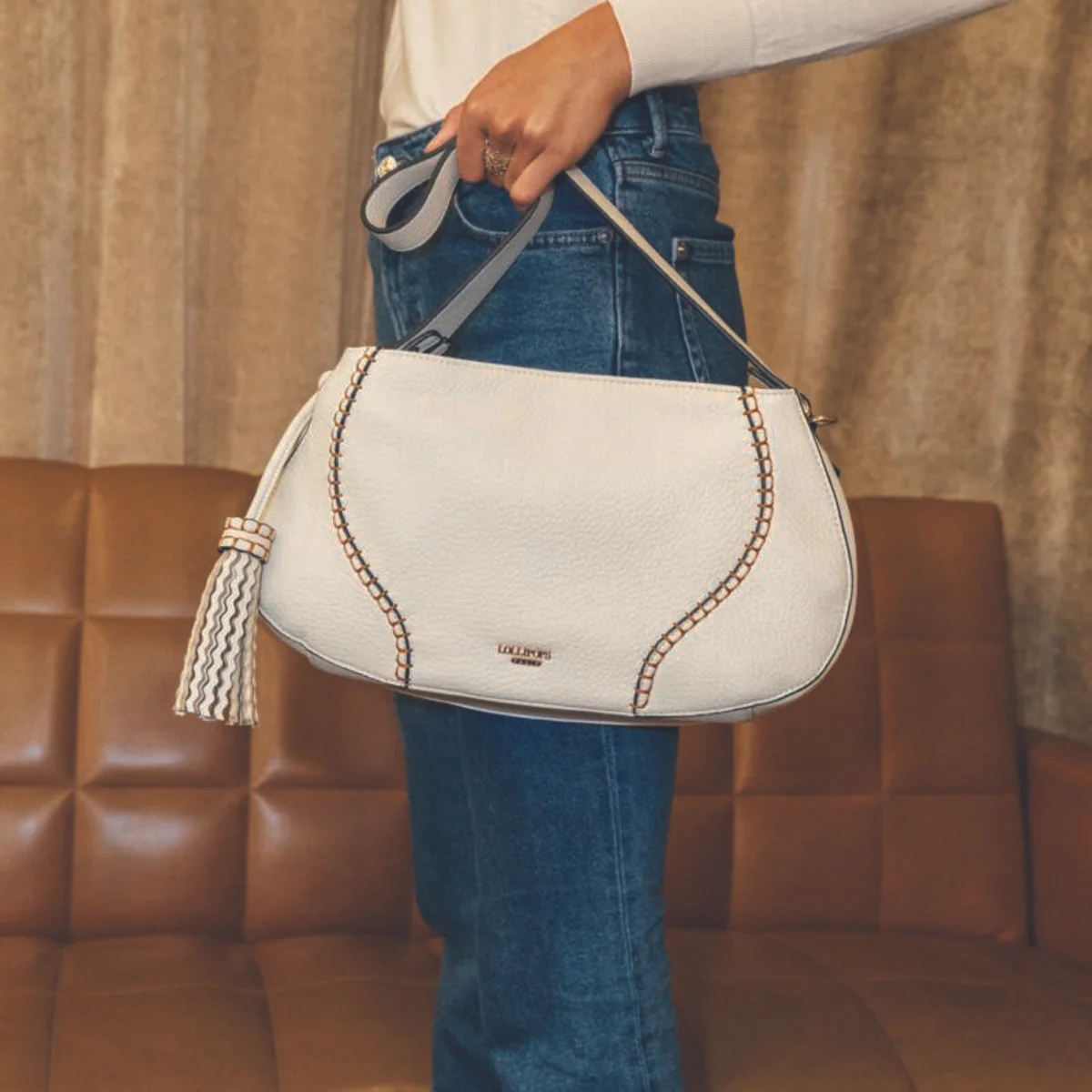 Sac porté épaule blanc Nanto - Image 2