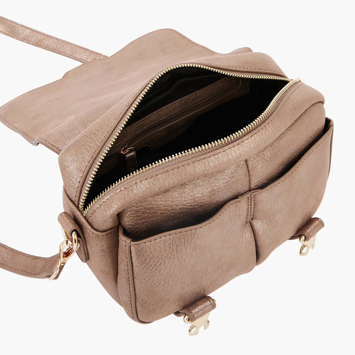 Sac porté épaule taupe Paz - Image 4