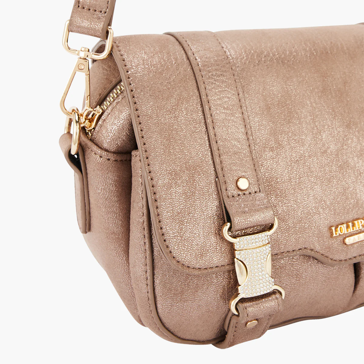 Sac porté épaule taupe Paz - Image 5
