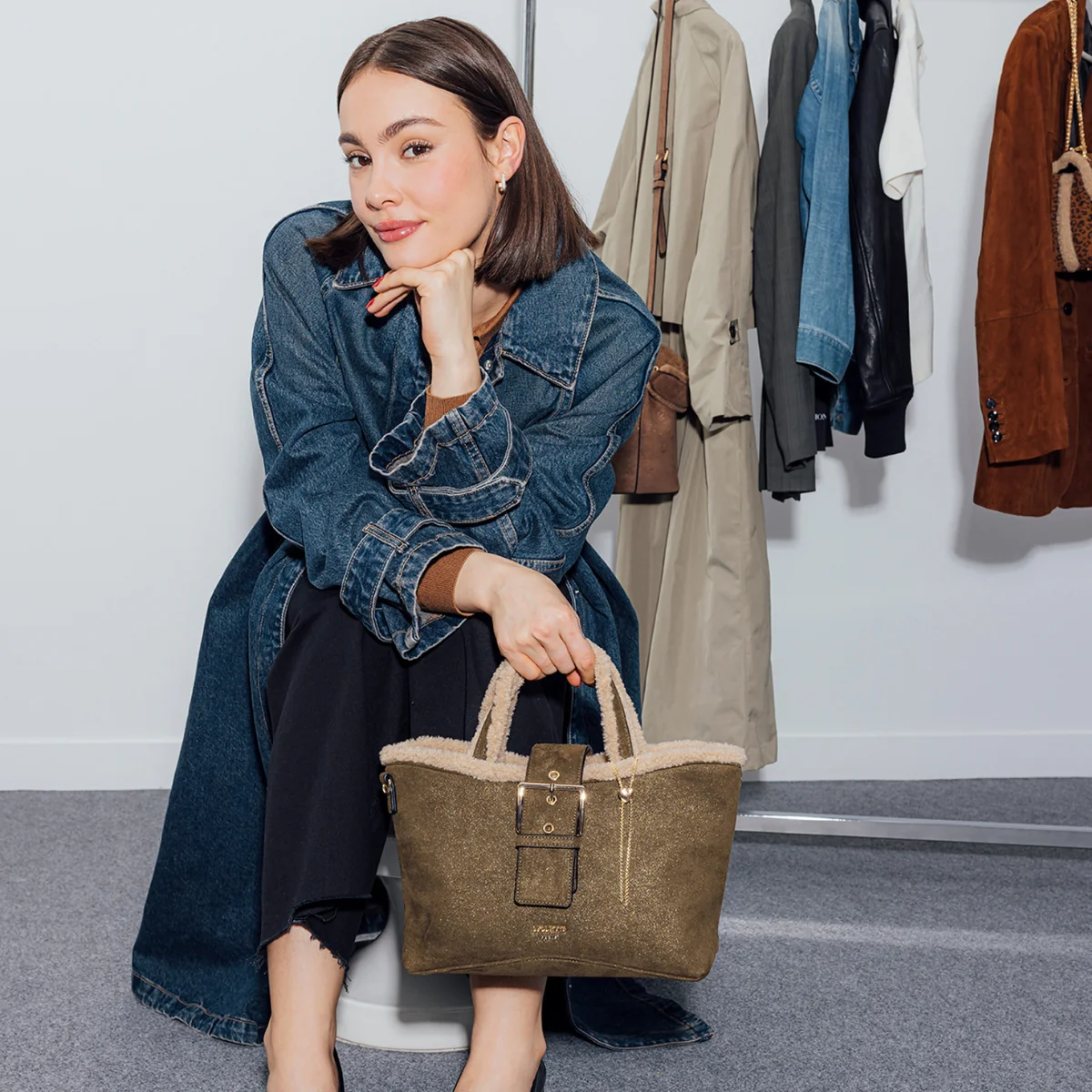 Sac shopper kaki Reyana - Image 2