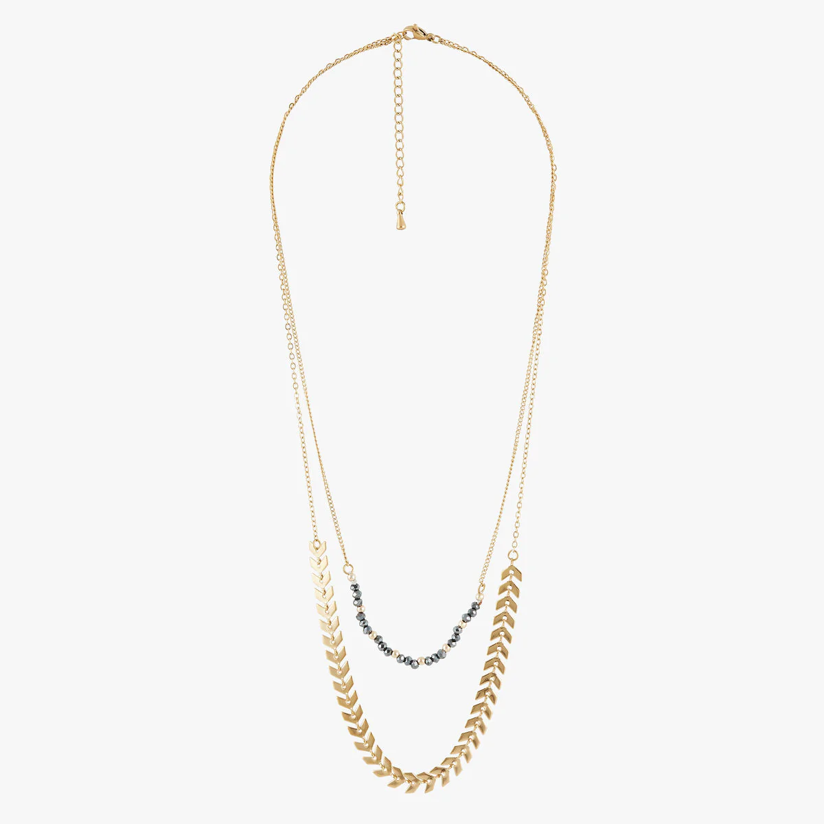 Set de 2 colliers courts gris en acier inoxydable - Image 2