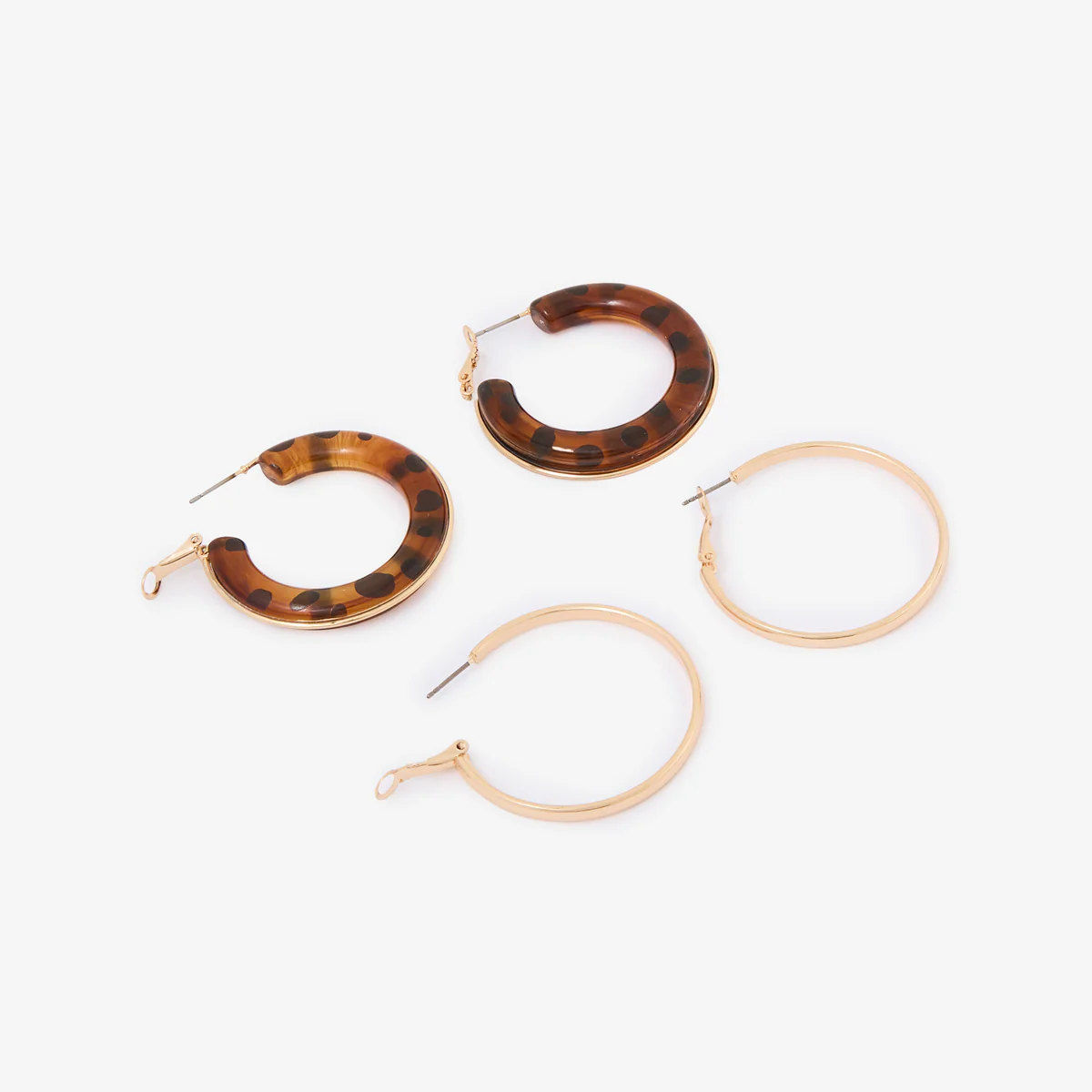 Set de 2 créoles en résine et lisse Léopard félin - Image 2