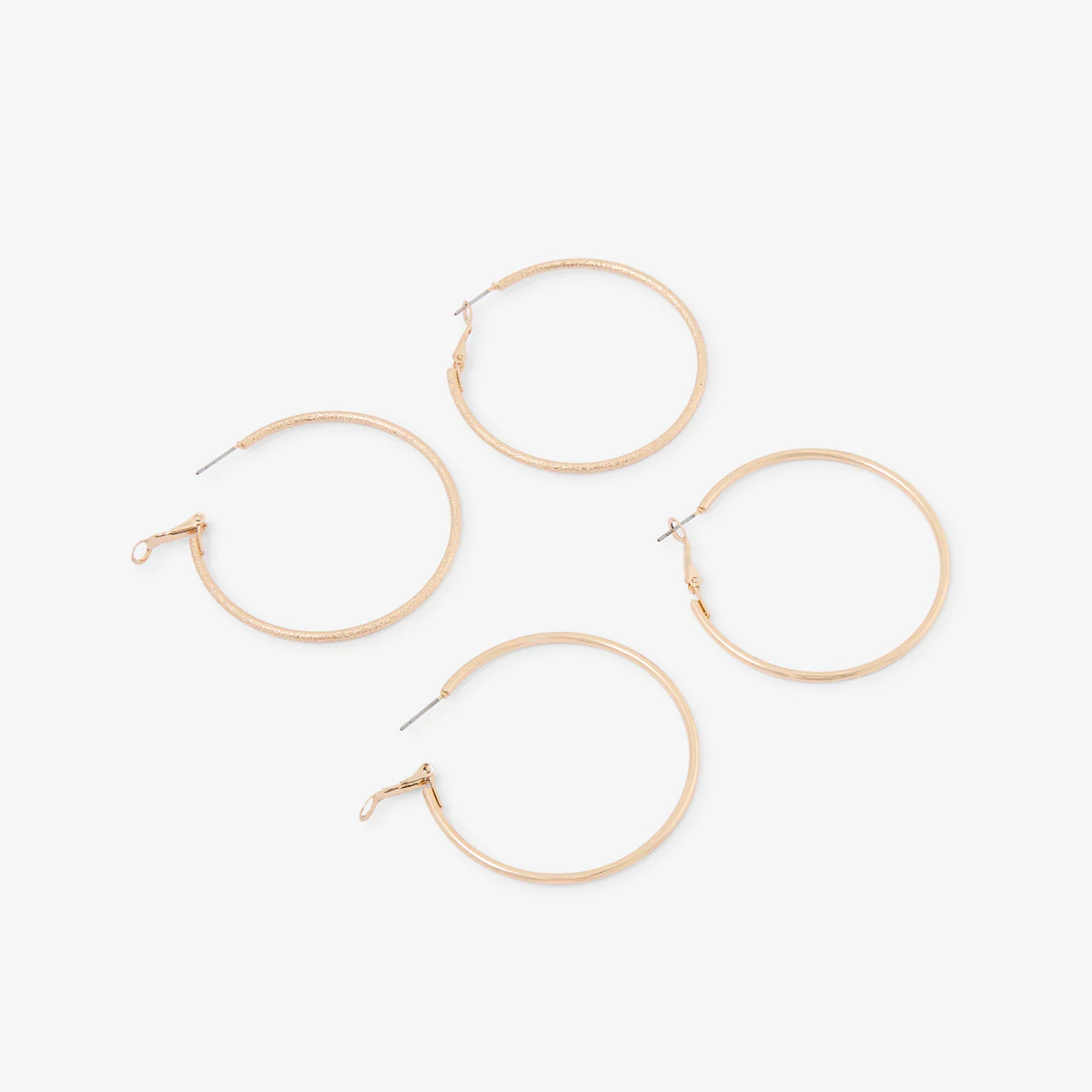 Set de 2 grande créoles lisses et sablées Léopard félin - Image 2